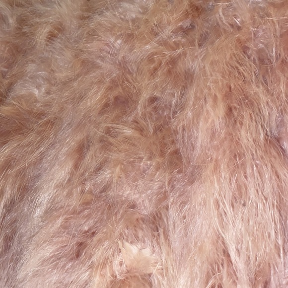 jocelyn Blush Pink Feathered Faux-Fur Utility Jacket - Picture 8 of 10